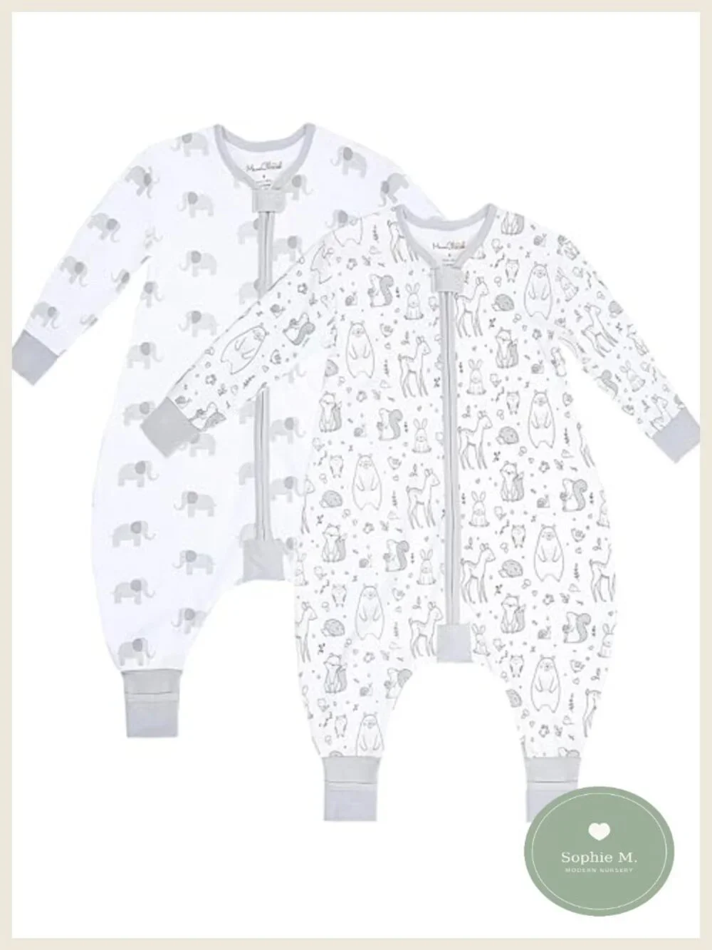 Organic Cotton Toddler Sleep Sack with Feet, Long Sleeve 1.0 TOG Wearable